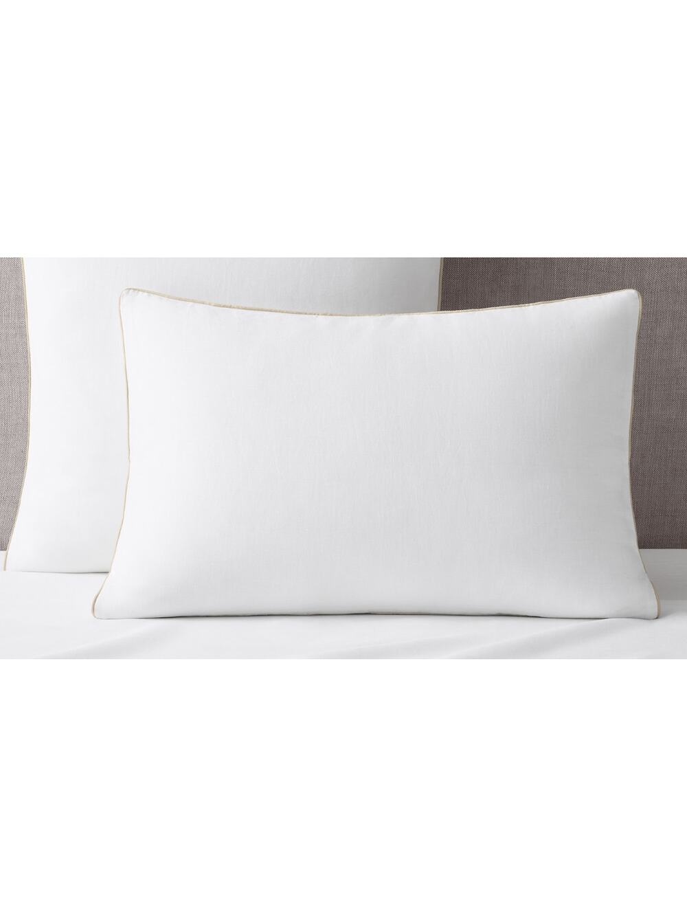 (2) TWO Restoration Hardware Italian Heritage Washed Pipe Linen King Pillow Sham